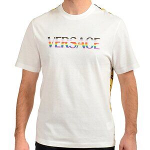 Versace Men's Barocco Pride Print Multi-Color Short Sleeve T-Shirt US 2XL IT 56